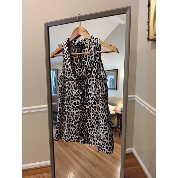 White House Black Market Tops - White House Black Market Silk Leopard Blouse XS